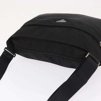 Prada Front Pocket Messenger Bag Tessuto, Black, Nylon, Shoulder Bag