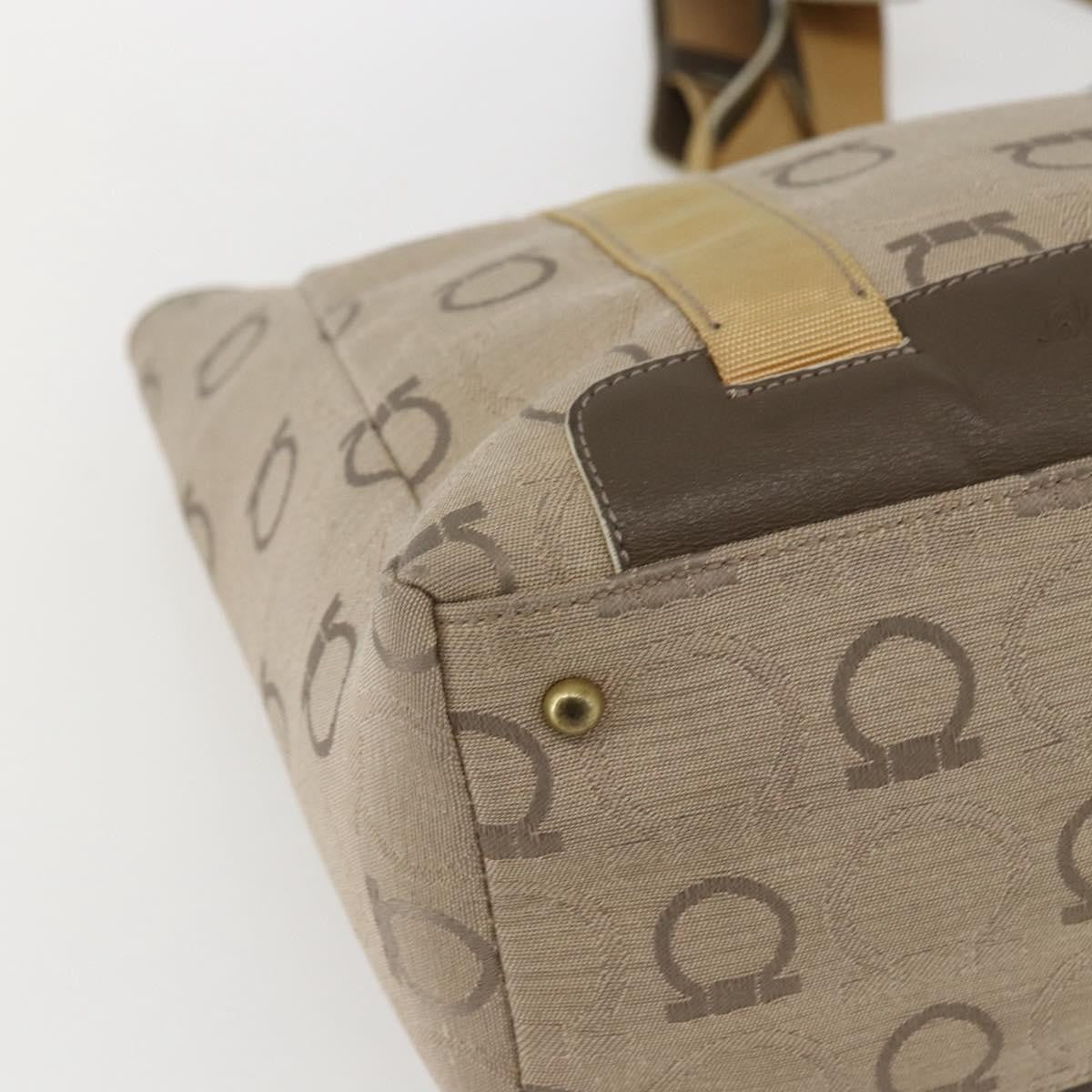 Salvatore Ferragamo Gancini handbag Canvas, BEIGE, CANVAS, Handbag