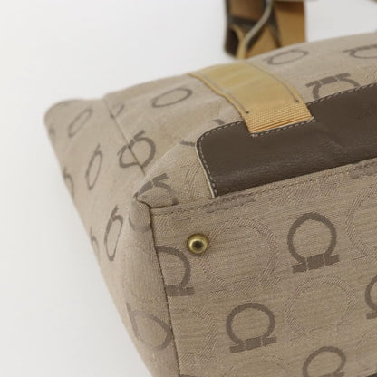 Salvatore Ferragamo Gancini handbag Canvas, BEIGE, CANVAS, Handbag