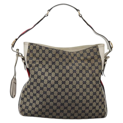 Gucci Heritage Web Hobo GG Canvas, NAVY, CANVAS, Shoulder bag
