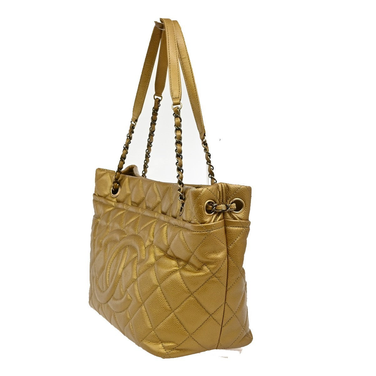 Chanel Timeless CC Soft Tote Calfskin, GOLD, CALFSKIN, Shoulder bag