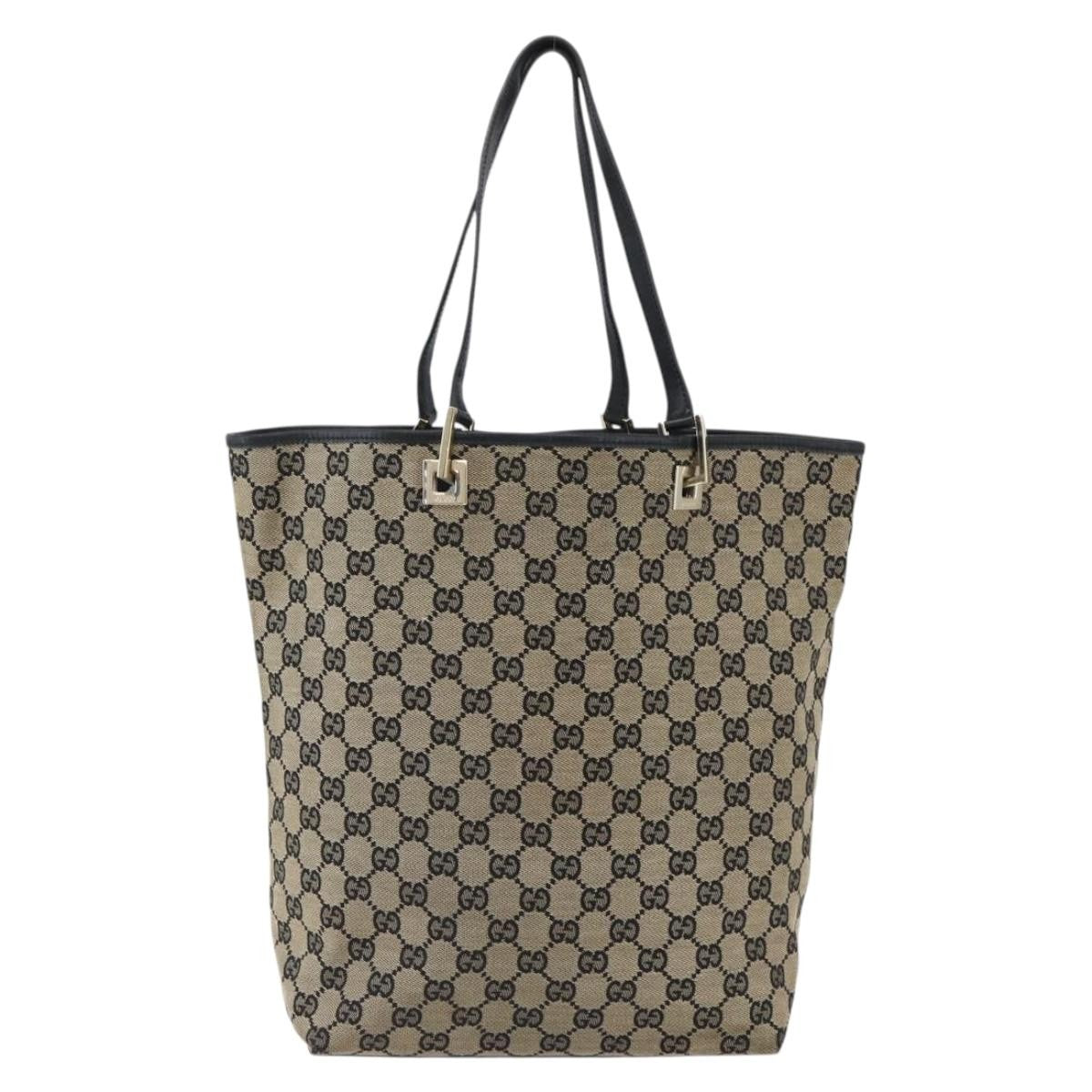 Gucci Vintage Bucket Shopping Tote GG Canvas, BEIGE, CANVAS, Tote bag