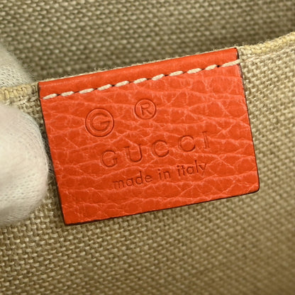Gucci Convertible Dome Satchel Leather, ORANGE, LEATHER, Handbag