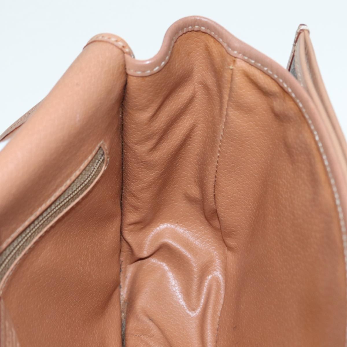 Celine Vintage Saddle Flap Shoulder Bag Macadam Coated Canvas, BROWN, CANVAS, Shoulder bag