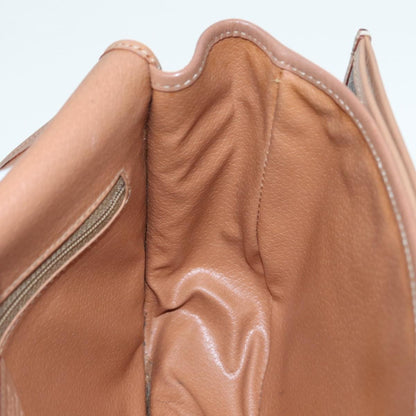 Celine Vintage Saddle Flap Shoulder Bag Macadam Coated Canvas, BROWN, CANVAS, Shoulder bag