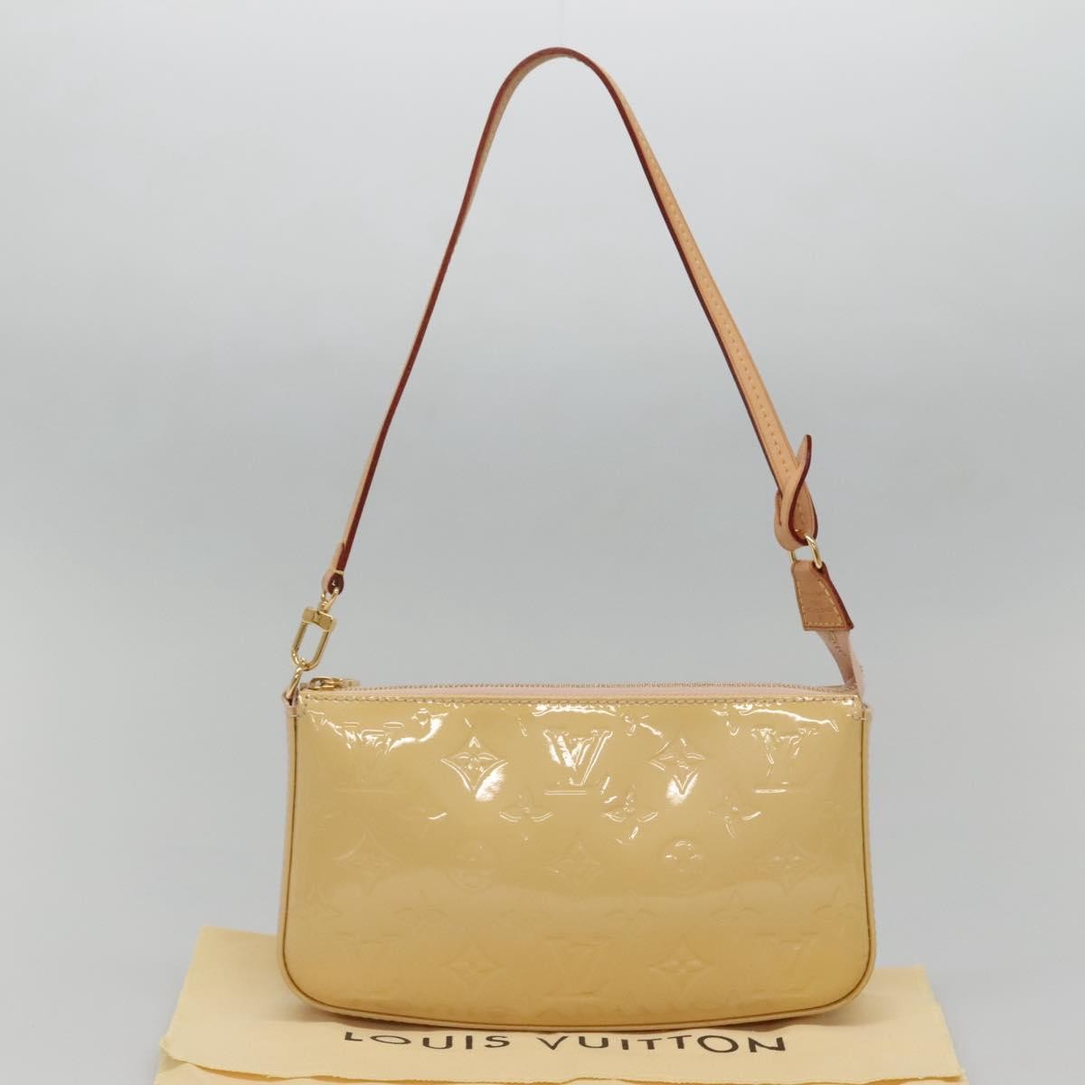 Louis Vuitton Pochette Accessoires NM Monogram Vernis, BEIGE, PATENT_LEATHER, Clutche & pouche