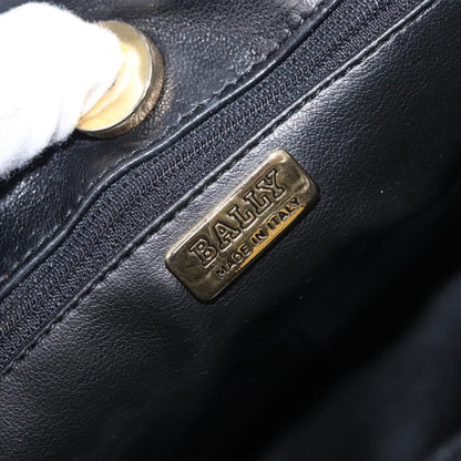 Bally Vintage Chain Shoulder Bag Quilted Leather, BLACK, LEATHER, Shoulder bag