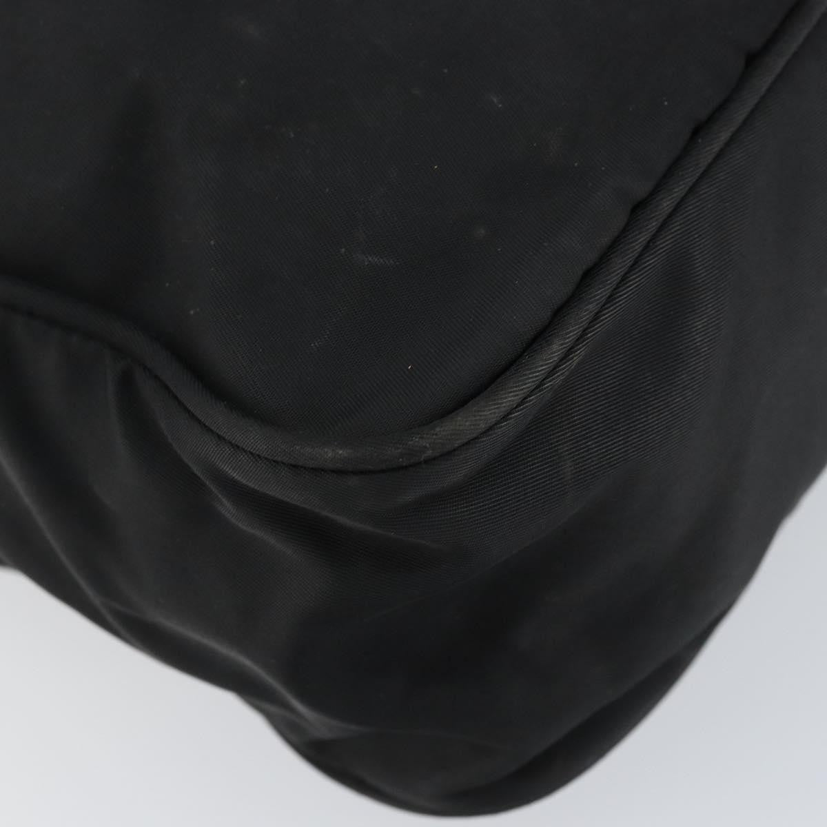 Prada Front Pocket Zip Messenger Bag Tessuto with Saffiano Leather, Black, Nylon, Shoulder Bag