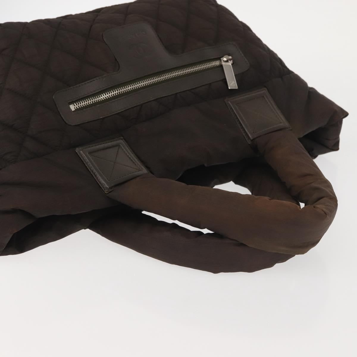 Chanel Coco Cocoon Zipped Tote Quilted Nylon, BROWN, NYLON, Tote bag