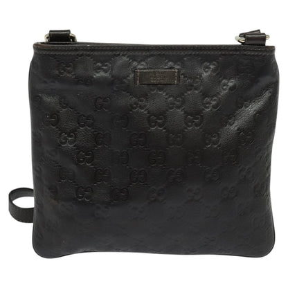 Gucci Zip Top Messenger Bag Guccissima Leather, BROWN, LEATHER, Shoulder bag