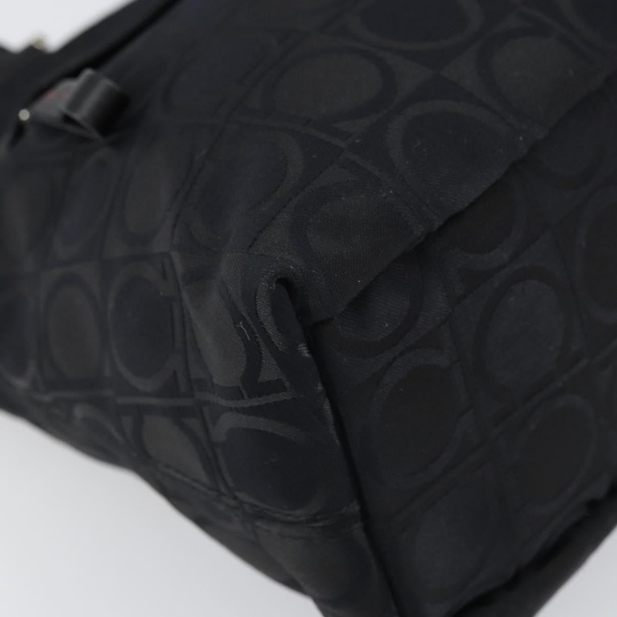 Salvatore Ferragamo Gancini Tote Nylon, BLACK, NYLON, Tote bag
