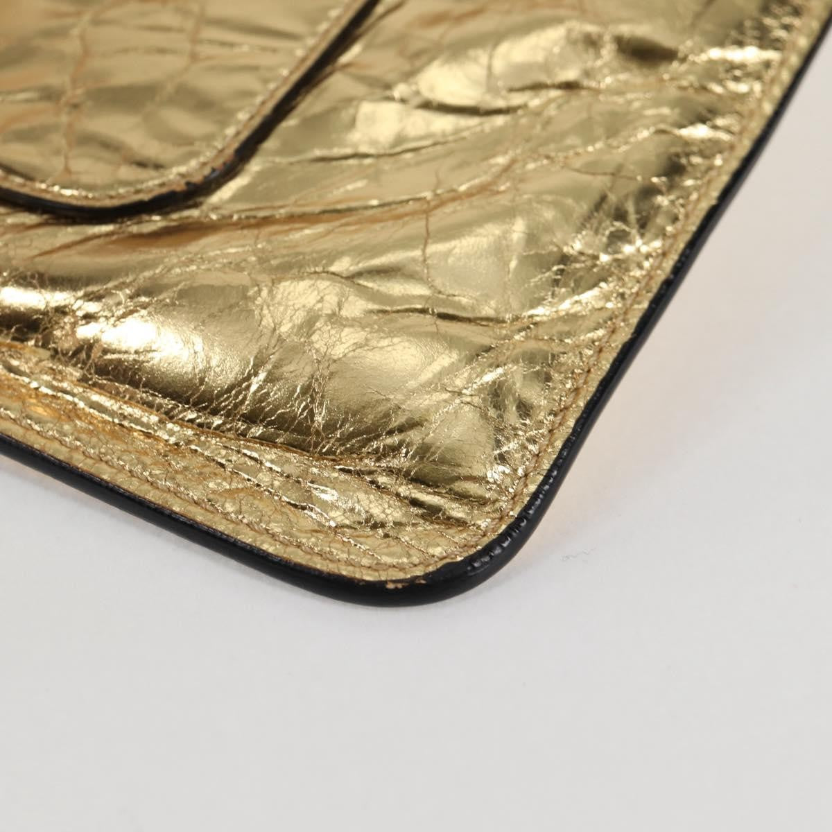 Chanel Feminine Pouch Crinkled Leather, GOLD, LEATHER, Clutche & pouche