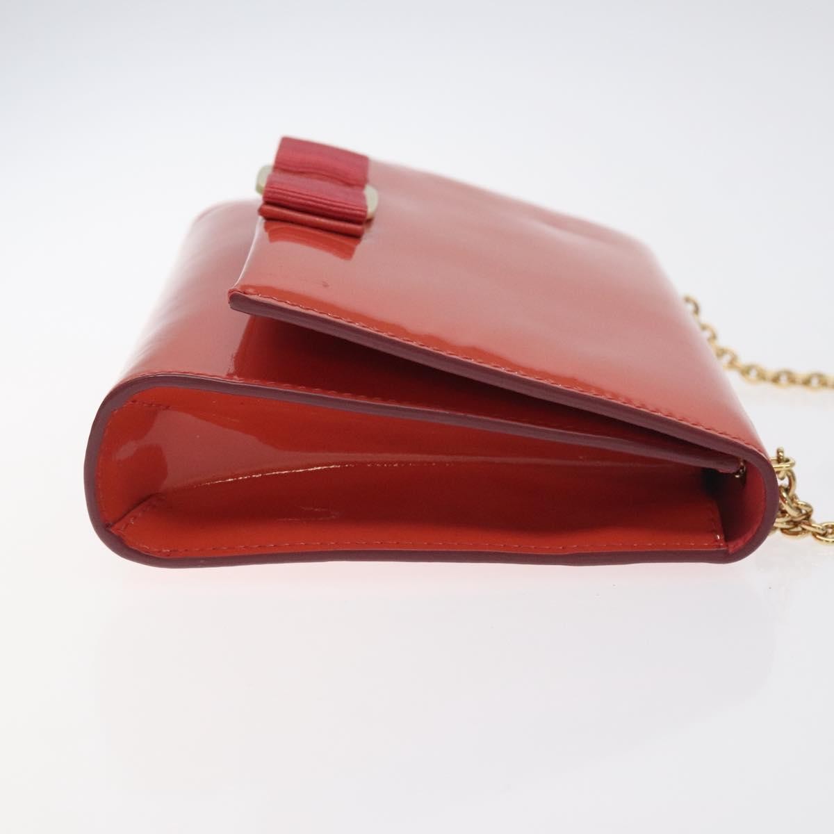 Salvatore Ferragamo Ginny Crossbody Bag Patent, ORANGE, PATENT_LEATHER, Shoulder bag