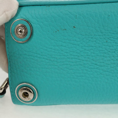 Christian Dior Diorissimo Tote Pebbled Leather, TURQUOISE, LEATHER, Tote bag