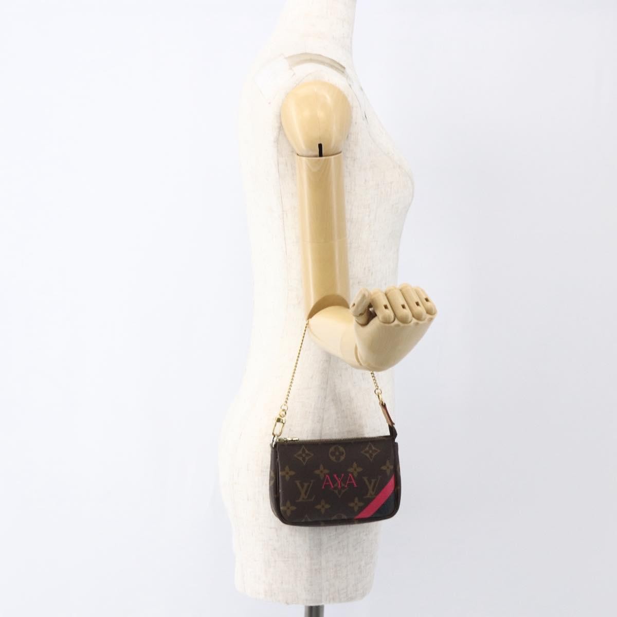 Louis Vuitton Mini pochette accessoires Canvas, BROWN, CANVAS, Clutche & pouche