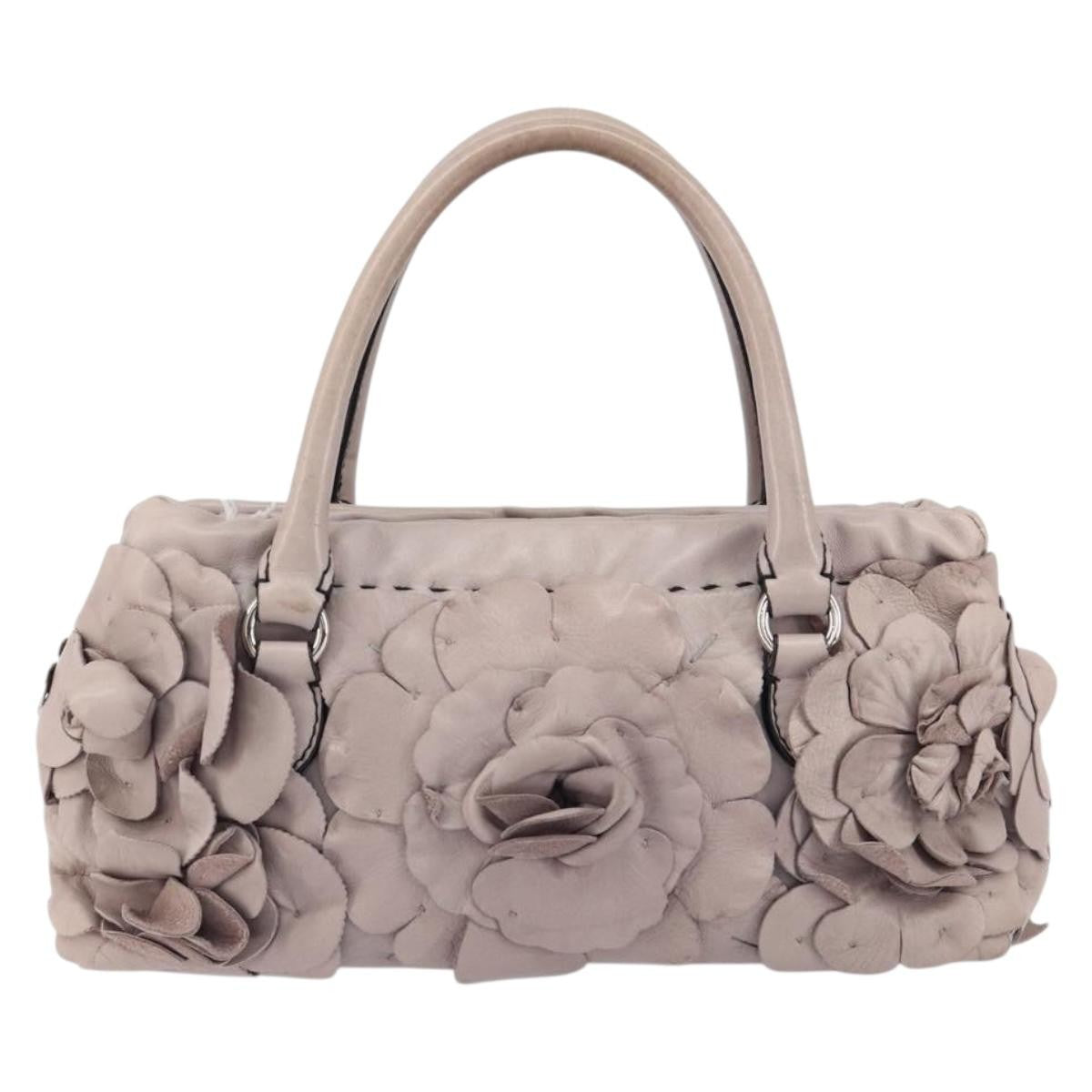 Valentino Garavani Rose Handbag Leather, PURPLE, LEATHER, Handbag