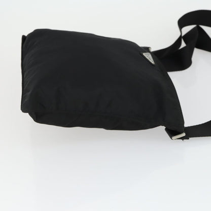 Prada Zip Top Messenger Bag Tessuto, BLACK, NYLON, Shoulder bag