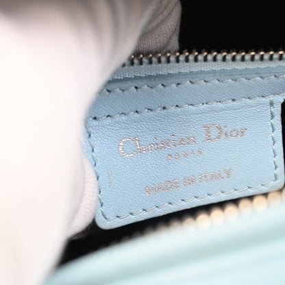 Christian Dior Lady Dior Bag Leather, BLUE, LEATHER, Handbag