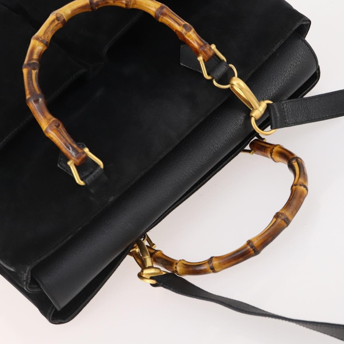 Gucci Bamboo tote bag Suede, Black, Suede, Tote Bag