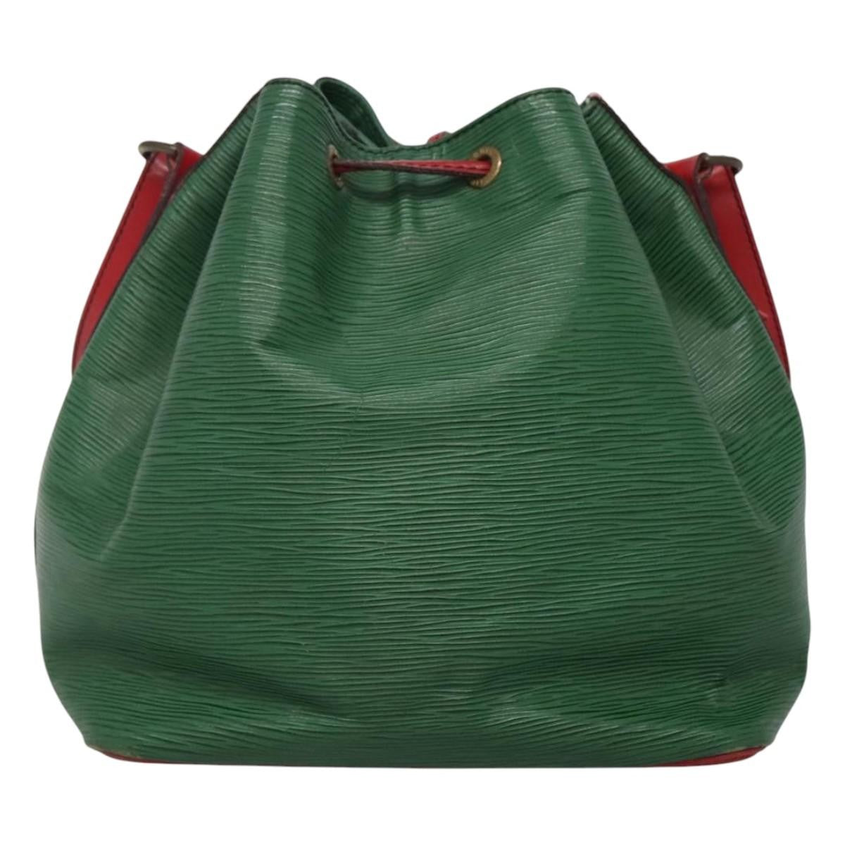 Louis Vuitton Petit Noe Handbag Two Tone Epi Leather, GREEN, LEATHER, Handbag