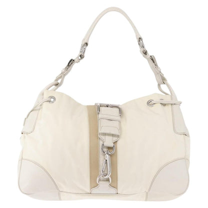 Prada Re-Edition 2002 Moon Handle Bag Re-Nylon and Leather, WHITE, NYLON, Shoulder bag