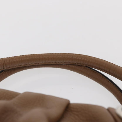 Salvatore Ferragamo Gancini handbag Leather, BROWN, LEATHER, Handbag