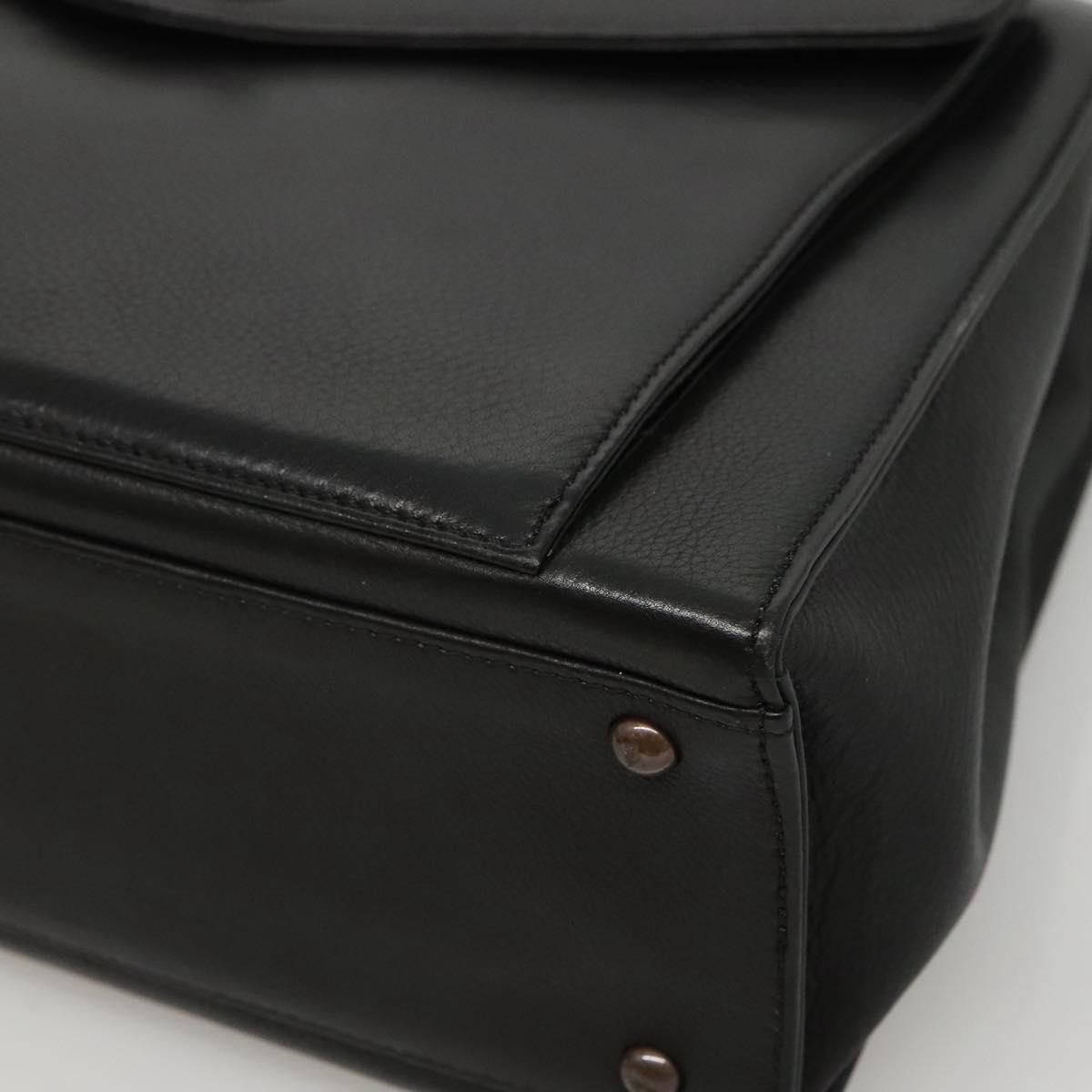 Chanel Vintage CC Front Pocket Tote Quilted Leather, BLACK, LEATHER, Tote bag