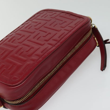 Fendi Camera Bag Zucca Embossed Leather, RED, LEATHER, Shoulder bag
