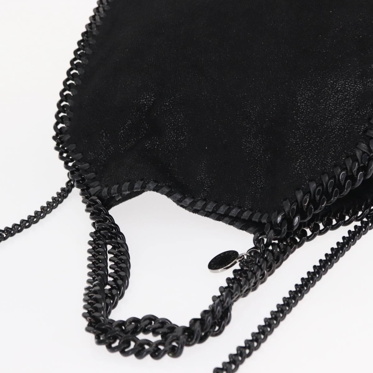 Stella McCartney Falabella Fold Over Bag Shaggy Deer, BLACK, POLYESTER, Shoulder bag