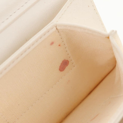 Chanel Camellia Bow Flap Card Holder with Chain Quilted Lambskin, WHITE, LEATHER, Shoulder bag