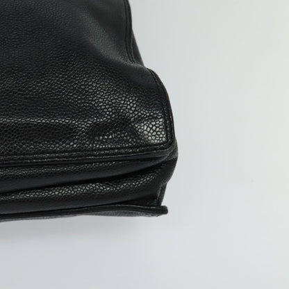 Chanel Vintage Wooden Ring Tote Caviar, BLACK, LEATHER, Tote bag