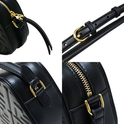 Fendi Camera Bag Zucca Embossed Leather, Black, Leather, Handbag