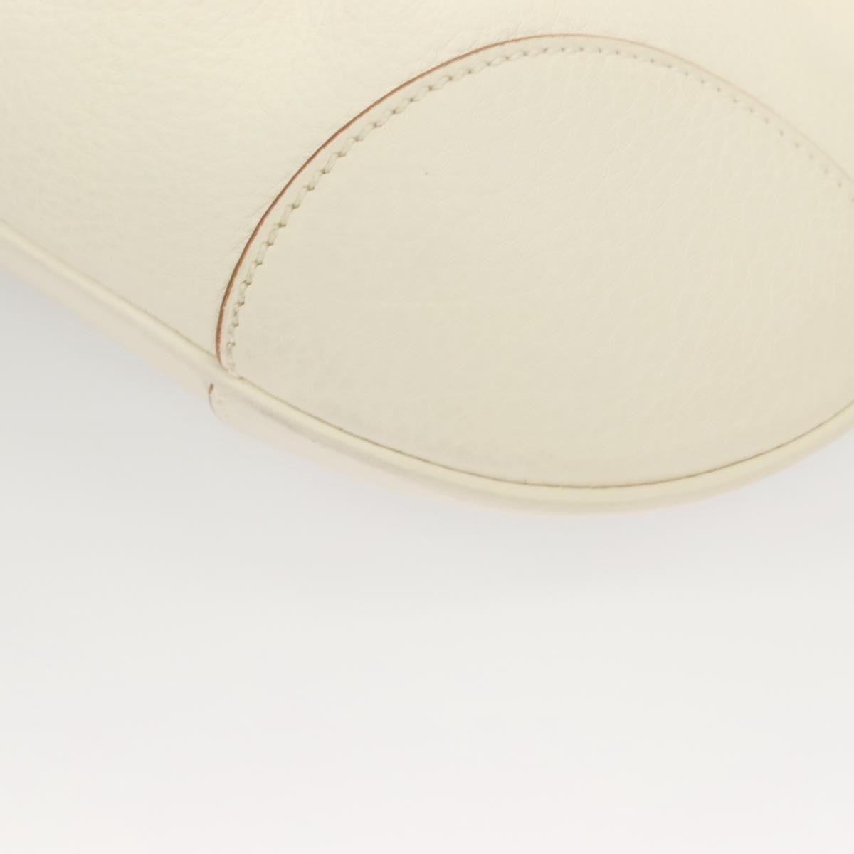 Salvatore Ferragamo Gancini Shoulder Bag Leather, WHITE, LEATHER, Shoulder bag