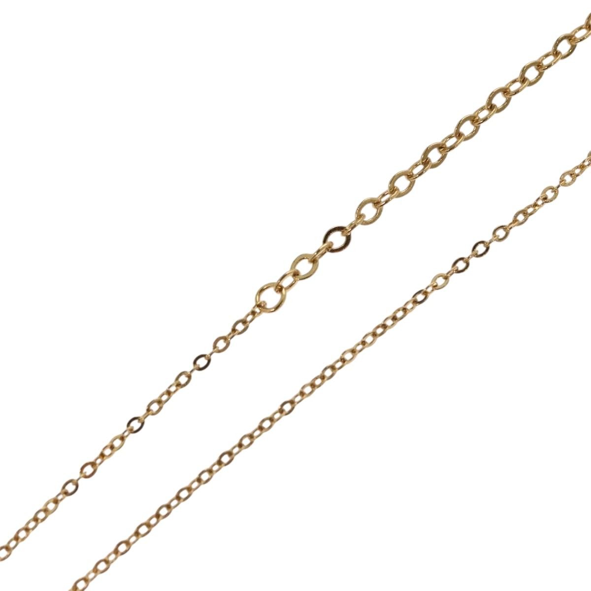 Christian Dior Logo Heart Pendant Necklace Metal with Crystal, GOLD, METAL, Necklace