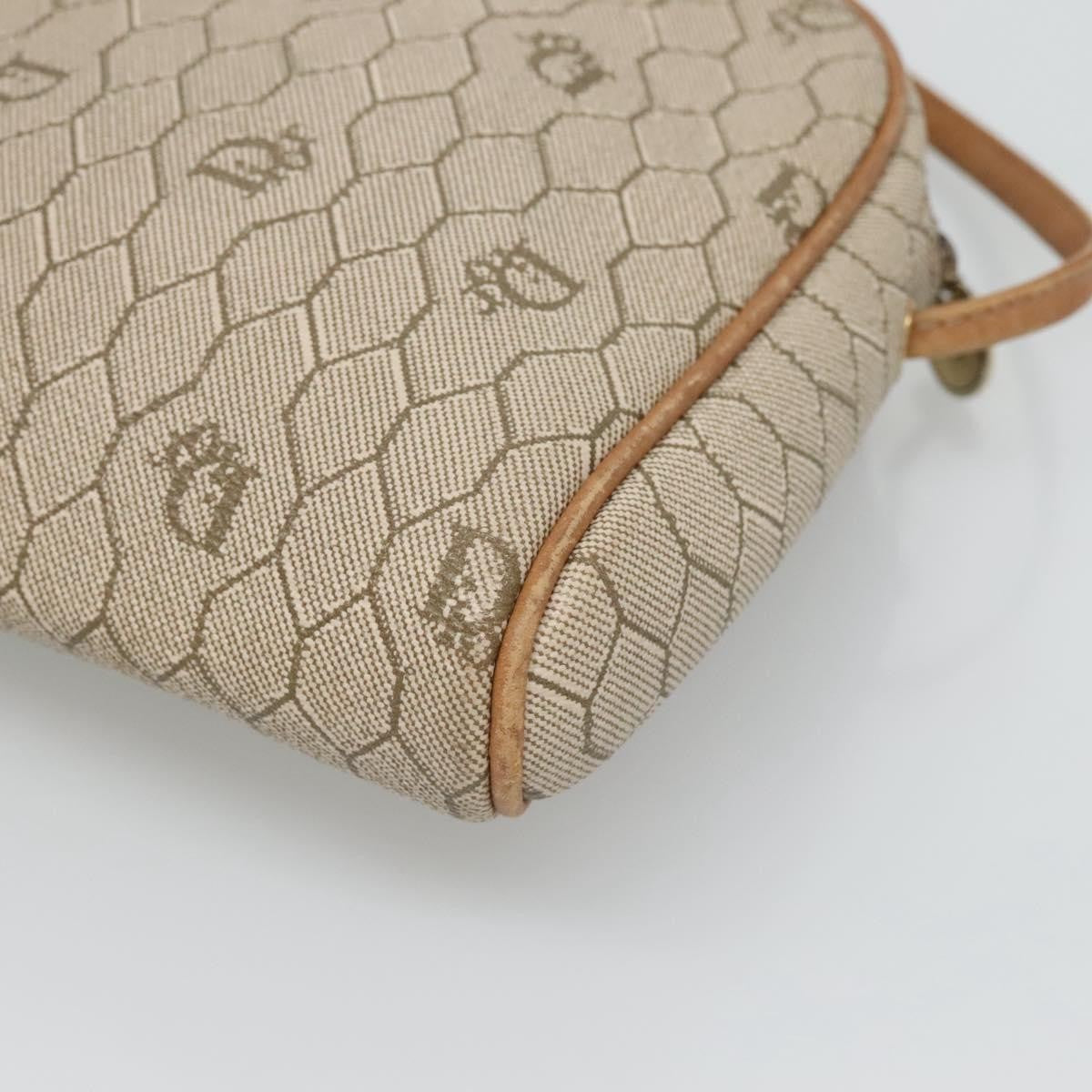 Christian Dior Vintage Honeycomb Shoulder Bag Canvas, BEIGE, CANVAS, Shoulder bag