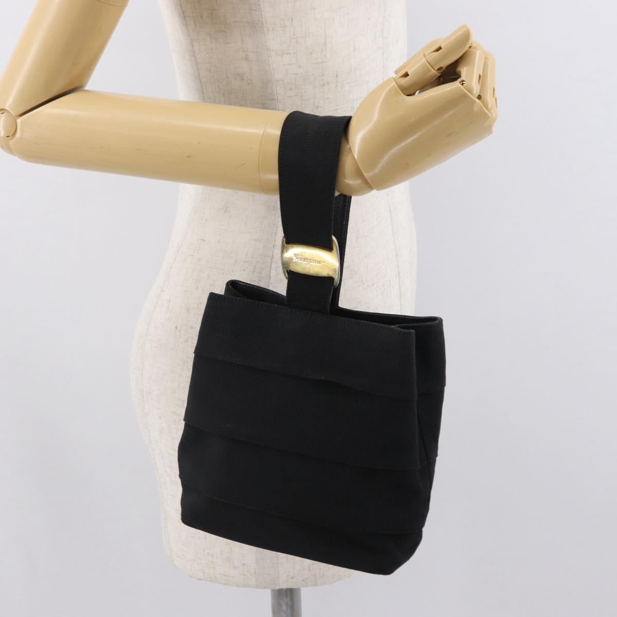 Salvatore Ferragamo Vala Clutch bag Nylon, BLACK, NYLON, Clutche & pouche