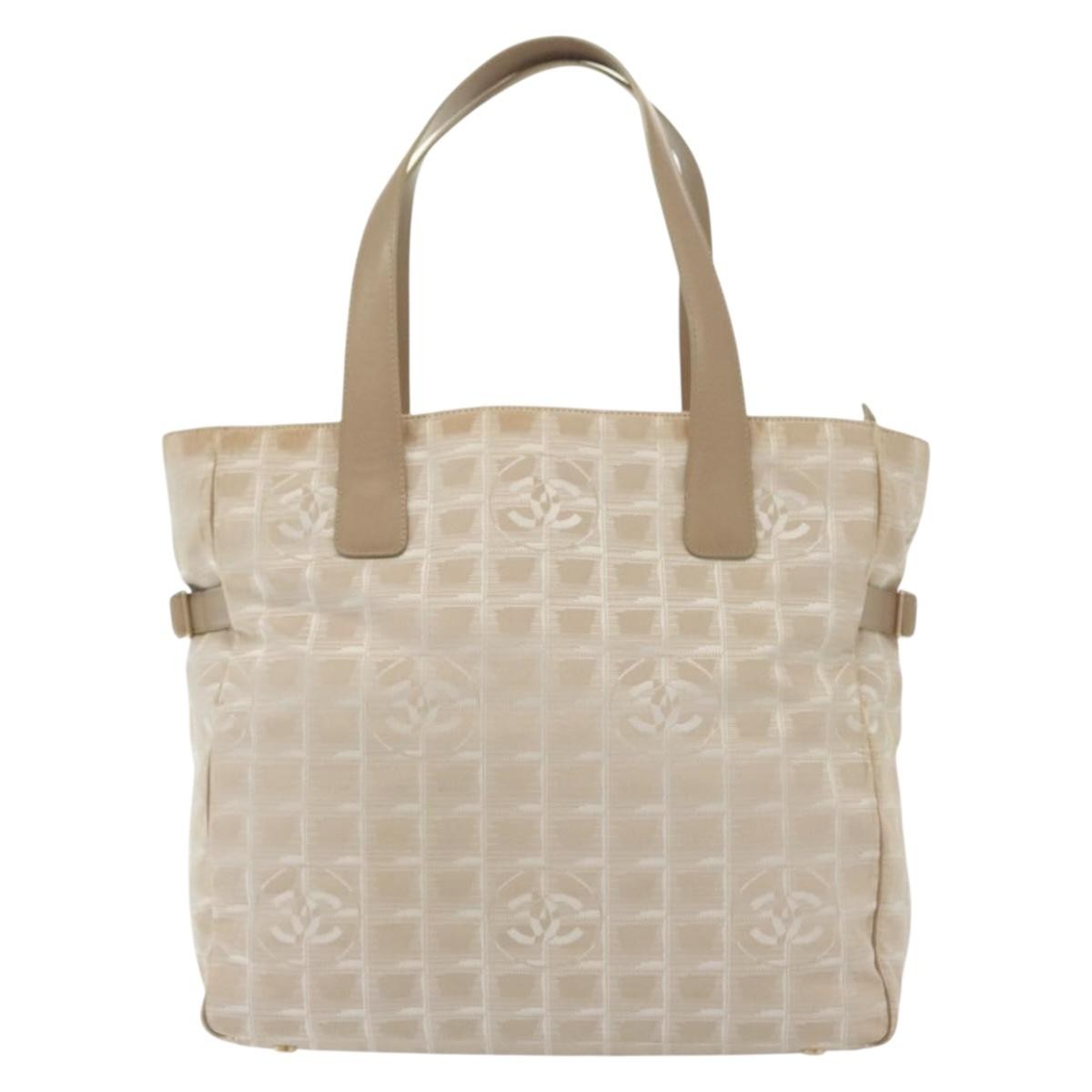 Chanel Travel Line Tote Nylon, BEIGE, NYLON, Tote bag