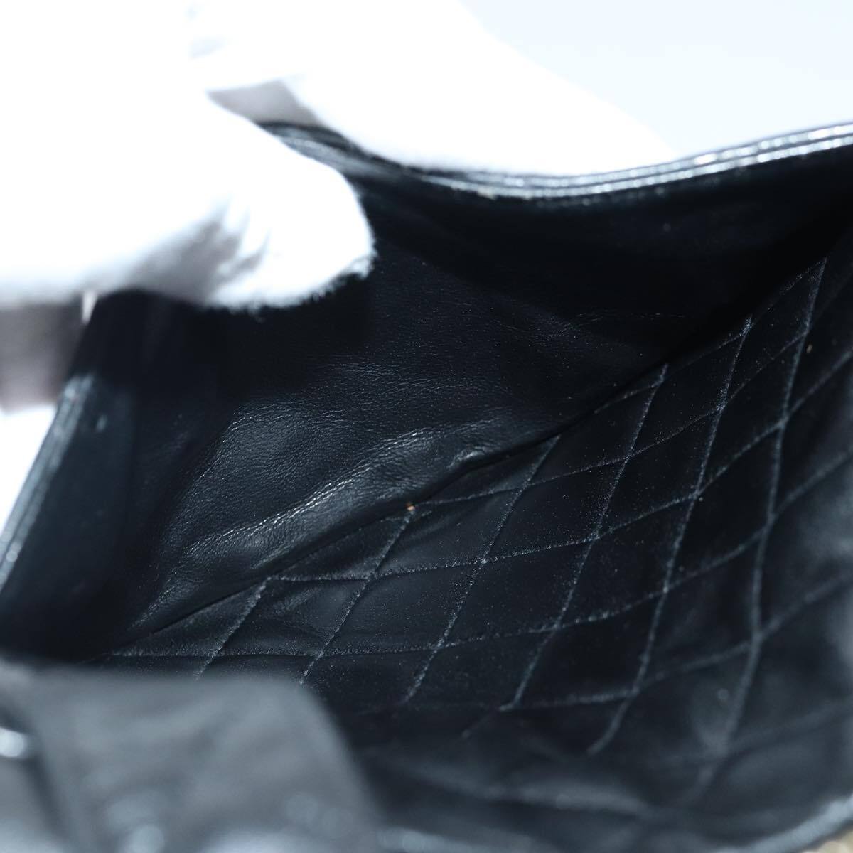 Chanel Coco Mark Black cakfskin, BLACK, LEATHER, Handbag