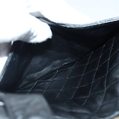 Chanel Coco Mark Black cakfskin, BLACK, LEATHER, Handbag