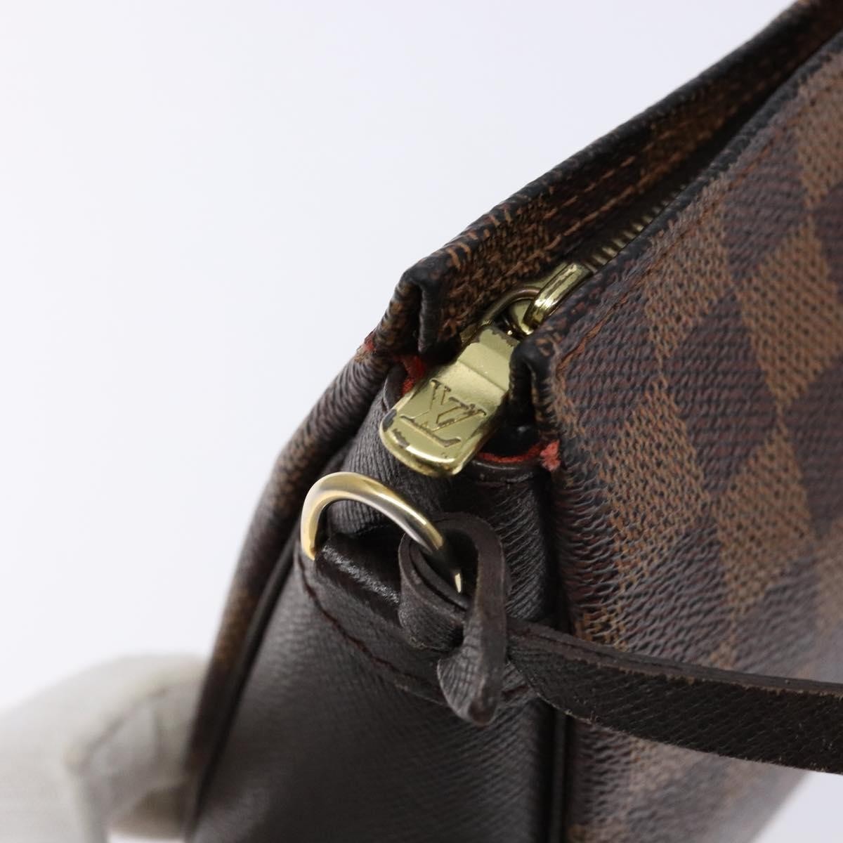 Louis Vuitton Trousse Make Up Bag Damier, BROWN, CANVAS, Clutche & pouche