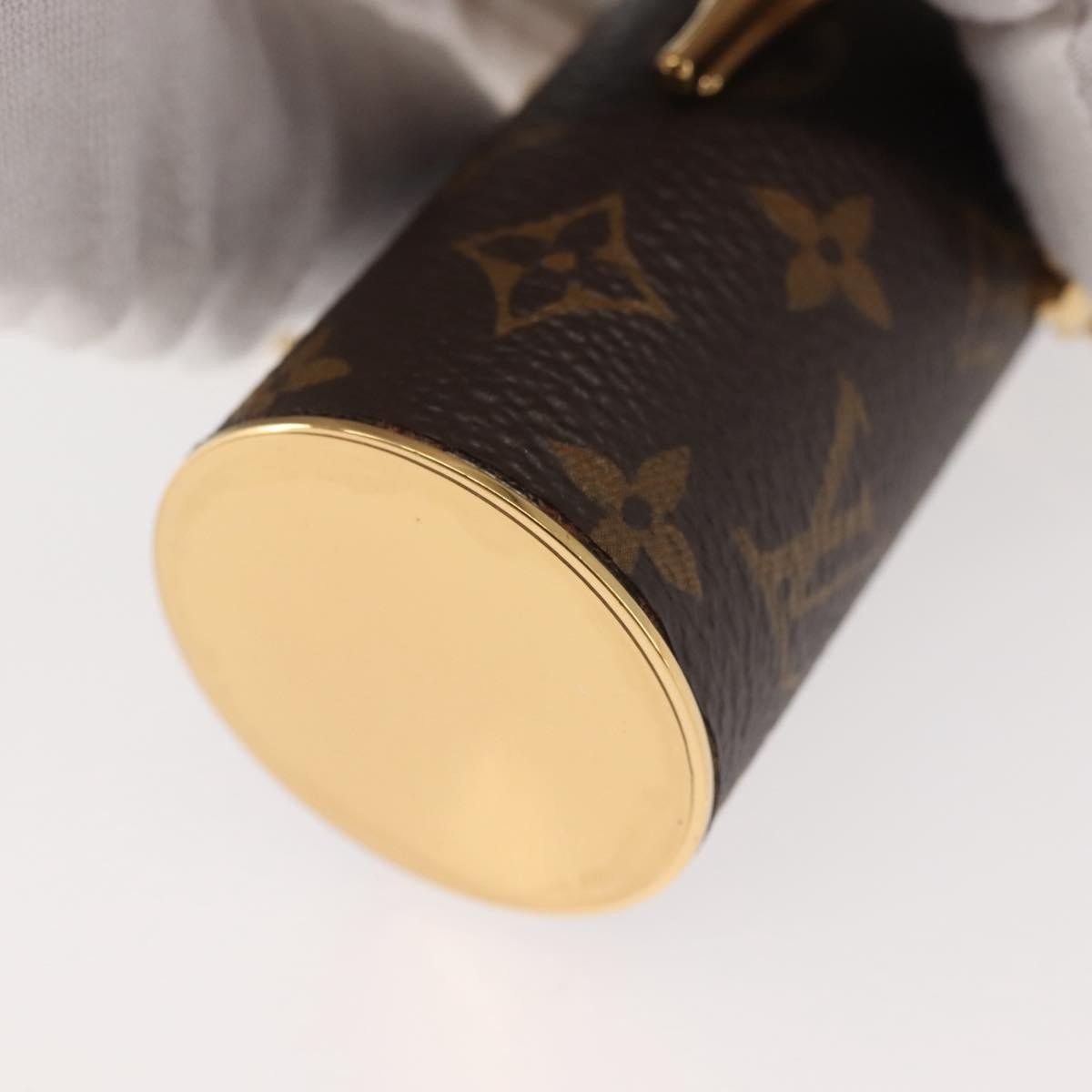 Louis Vuitton Lipstick Case on Chain Monogram Canvas, BROWN, CANVAS, Clutche & pouche