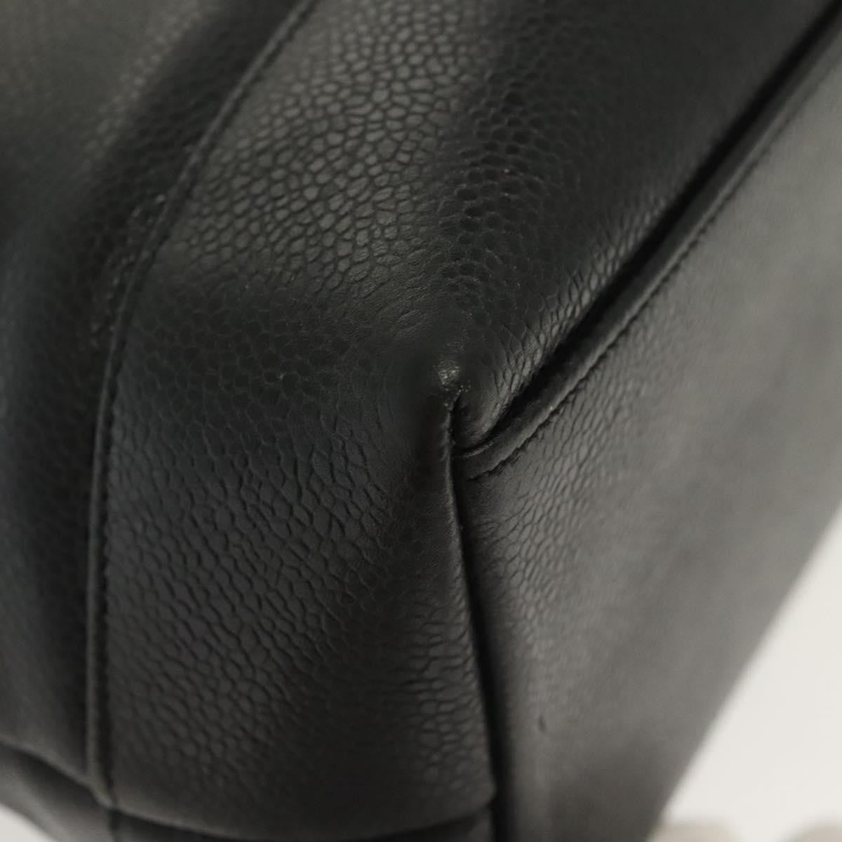 Chanel Vintage CC Logo Chain Tote Caviar, BLACK, LEATHER, Tote bag