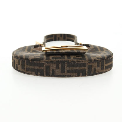 Fendi Cookie Hobo Zucca Canvas, BROWN, CANVAS, Handbag