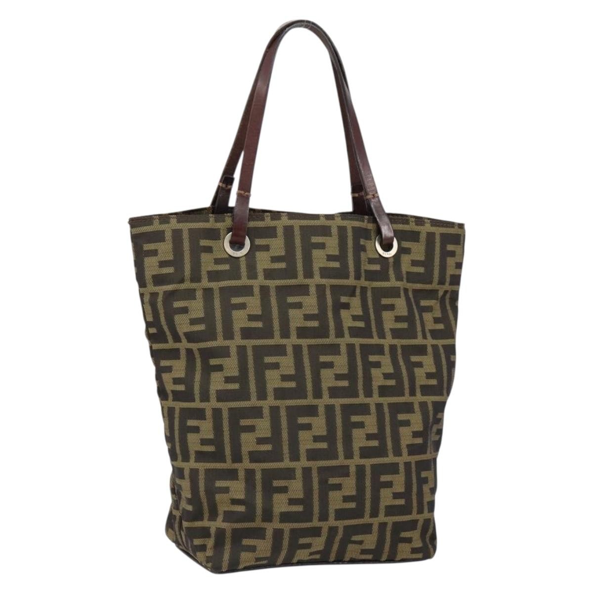 Fendi Vintage Zucca Handbag Zucca, BLACK, CANVAS, Handbag
