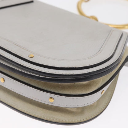 Chloe Nile Crossbody Bag Leather, WHITE, LEATHER, Shoulder bag
