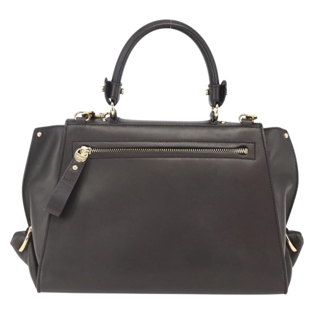 Salvatore Ferragamo Sofia Satchel Leather, BROWN, LEATHER, Handbag
