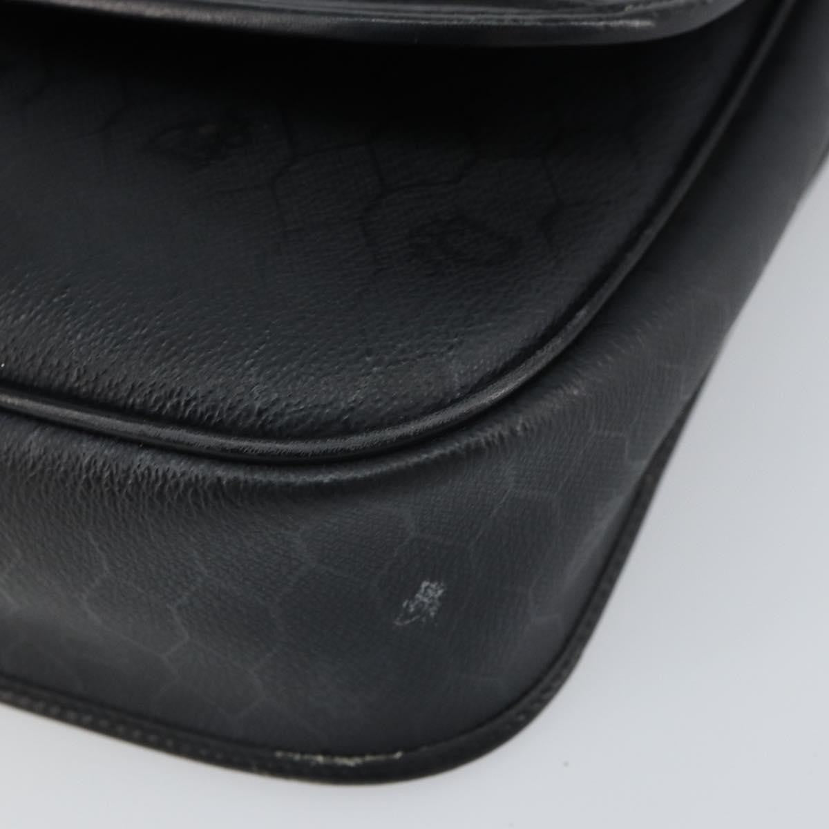 Christian Dior Vintage Honeycomb Shoulder Bag Canvas and Leather, BLACK, CANVAS, Shoulder bag