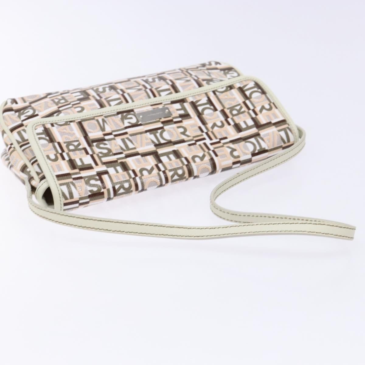 Salvatore Ferragamo Vintage clutch Bag Canvas, BEIGE, CANVAS, Clutche & pouche