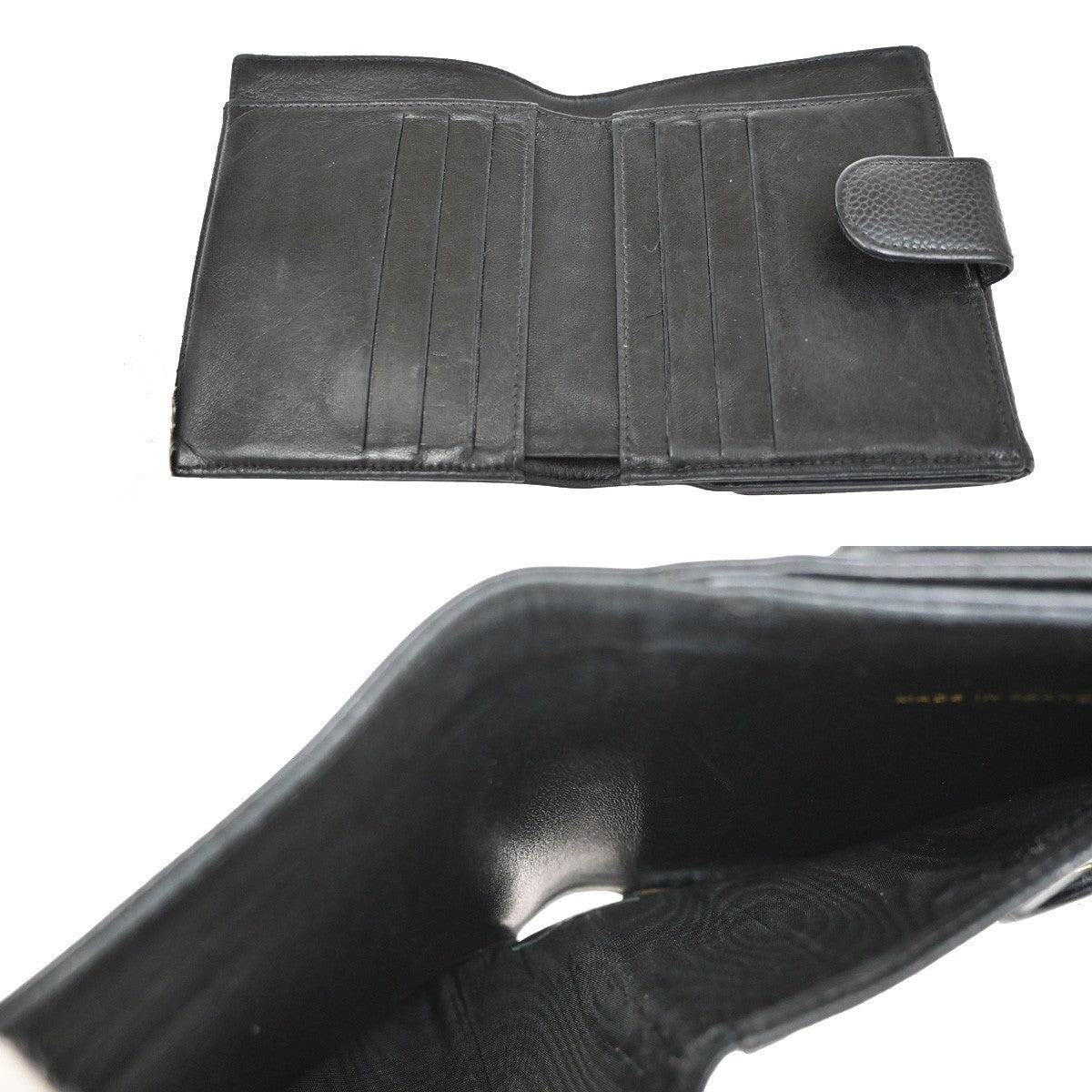 Chanel Vintage Timeless Bifold Wallet Caviar, BLACK, CALFSKIN, Wallets