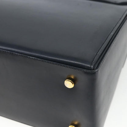 Salvatore Ferragamo Gancini Convertible Top Handle Bag Leather, NAVY, LEATHER, Handbag